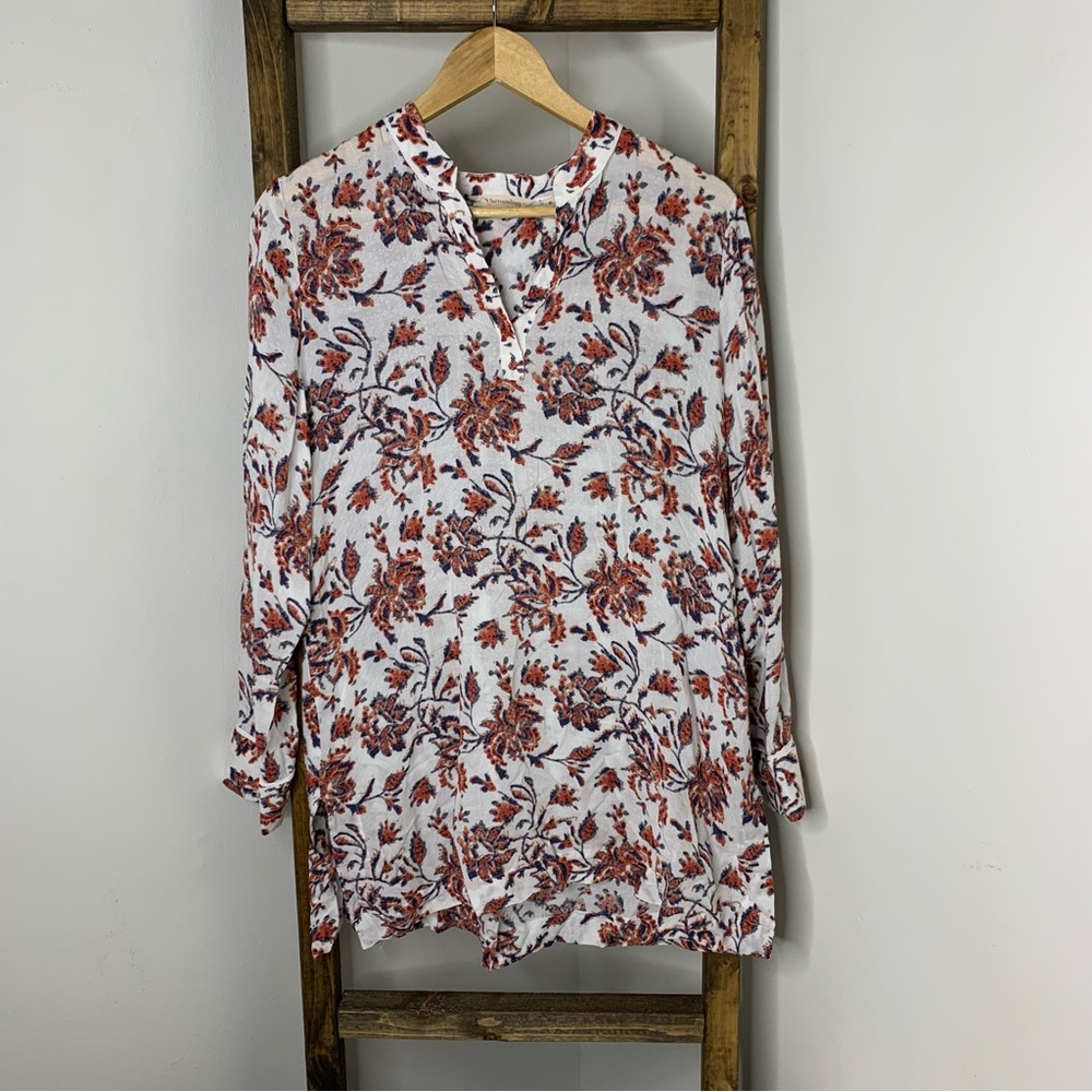 Soft Surroundings Floral Long Sleeve Blouse Size M